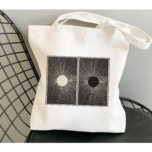 Women Canvas Shopping Bag Universe Print Female Shoulder Bag Eco Handbag Tote Reusable Grocery Shopper Cotton Cloth Bags