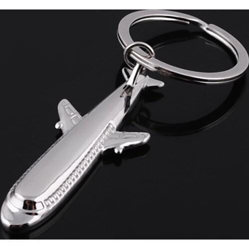 KC-110 Fashion Personality Boeing 747 Aircraft Key Chains High Quality Silver Plated Cheap Model Plane KeyChains Wholesale Gift