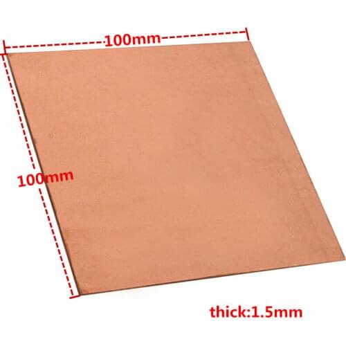 1pc 99.9% Pure Copper Cu Metal Sheet Plate 1.5mm*100mm*100mm