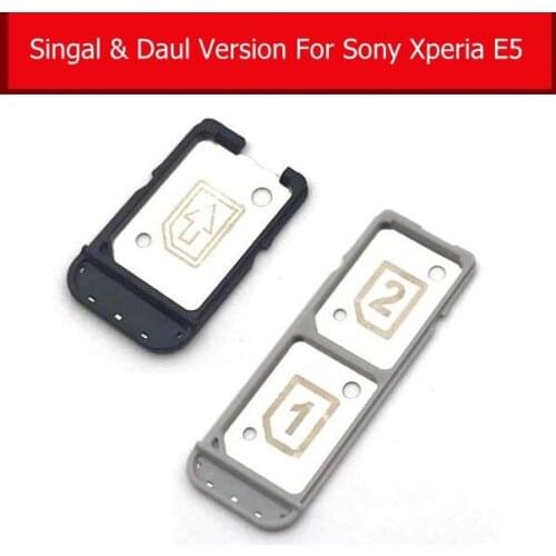 100% Genuine single & Daul Sim Reader Card Tray Holder for Sony Xperia E5 F3311 F3313 Sim Card Slot Adapter Repair Parts