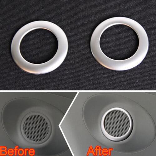 2x Car Rear Audio Speaker Sound Horn Ring Cover Trim Decorative Matt For Ford Edge 2015 Car Styling Sticker
