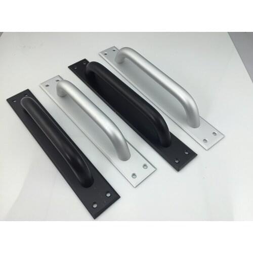 2Pcs Modern European Space aluminum door handle black wooden fire door handle sliding door bathroom handrails