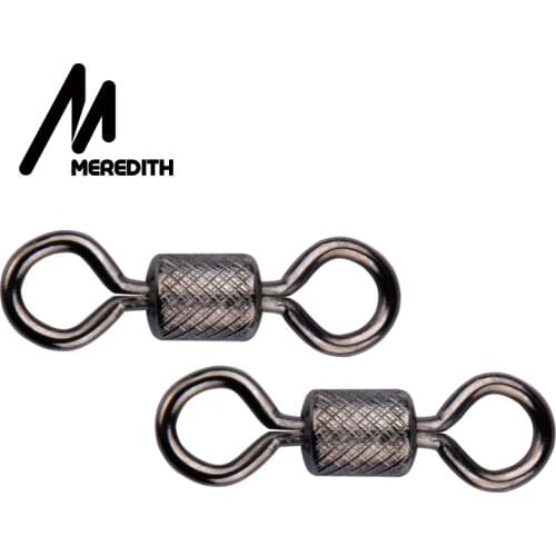 MEREDITH 50pcs Stainless Steel Rolling Swivels YH Fishing Swivel Size 2/0#~14# Fishing Accessories Sea Fishing Hook Connector