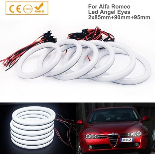 6pcs White SMD Cotton LED Angel Eyes Halo Ring Lighting Kit DRL Daytime Running lights For Alfa Romeo 159 2005-2011 Car Styling
