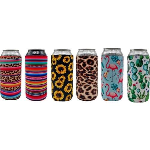 6PCS Collapsible Neoprene Can Beer Cooler Sleeves Tall Energy/Beer Drink Coolies For 16oz Rockstar , Monster , 500ML beer bottle