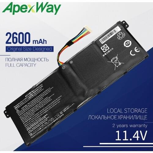 Apexway 11.4V AC14B18J AC14B13J New Laptop Battery for Acer Aspire E3-111 E3-112 ES1-512 ES1-531 MS2394 B115 B116-MP N15Q3 N15W4
