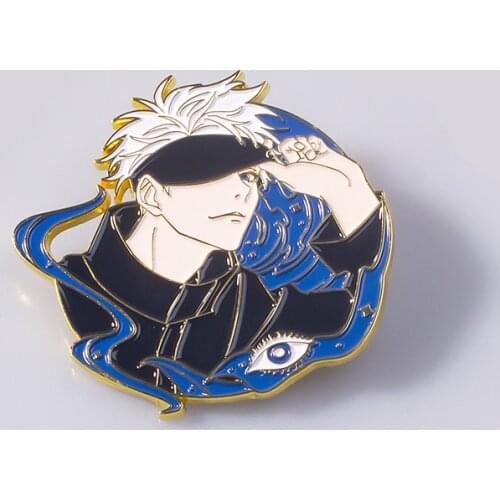Anime Jujutsu Kaisen Gojo Satoru Cosplay Badges Cartoon Kawaii Brooch Pins Gifts