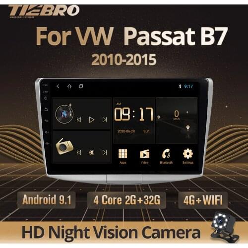 TIEBRO 2Din Android 9.0 Car Radio Multimedia Player For VW Volkswagen Passat B7 B6/Magotan 2010-2015 Autoradio Radio DVD Player