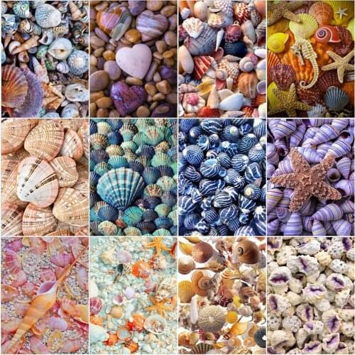 AZQSD Diamond Art Painting Kits Conch Shell Full Square Drill Diamond Embroidery Landscape Handicraft Home Decor Handmade Gift