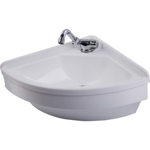 380*380*180mm Boat Caravan RV Camper White Acrylic Triangular Sink GR-Y003