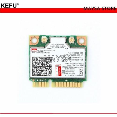 Wireless-AC 7260 7260HMW 802.11AC Dual Band BT4.0 PCI-E Mini Wifi Card