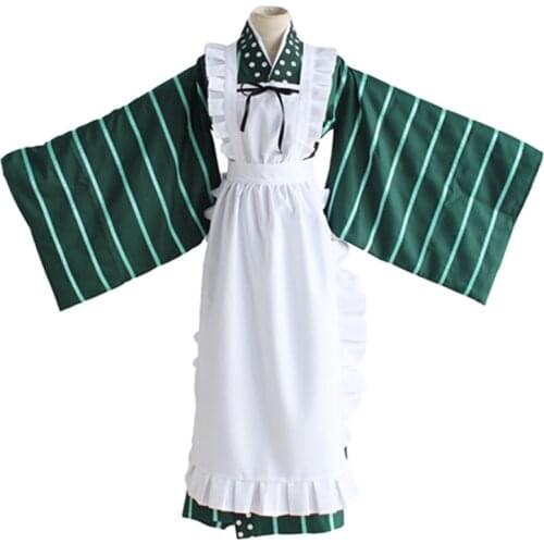 Brdwn Is the Order a Rabbit Womens Go chuumon wa usagi desuka Wonderful party Chiya Ujimatsu Cosplay Costume Kimono Suit