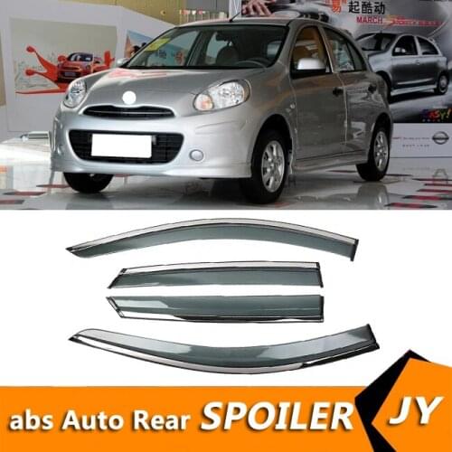 For Nissan March L 2010-2015 Window Visor Vent Shades Sun Rain Deflector Guard For Nissan March L Auto Accessories 4PCS/SET