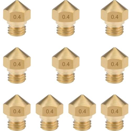 10pcs/lot 3D Printers parts MK10 Nozzle Brass Stainless Steel M7 Thread 0.2 0.3 0.4 0.5 0.6 0.8 1.0mm 1.75mm for MK10 Extruder
