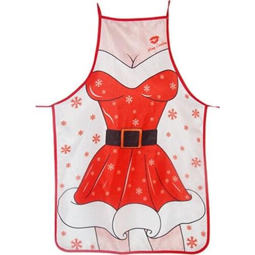 Nordic Style Apron Christmas Tree Deer Printing Brief Adult Apron With Big Pocket Kitchen Baking Cooking Bib Aprons Anti-oil