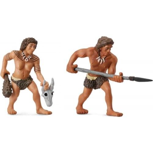 Pvc figure Prehistoric character model primitive savage Neanderthal 2pcs/set