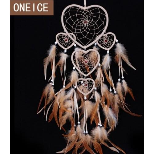 Handmade Heart Rings Dreamcatcher House Decoration Indian Original Style Dreamcatcher Bead Wall Hanging Decoration