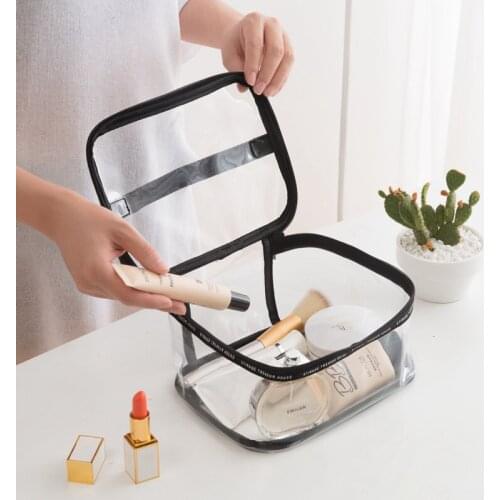 New Portable Transparent TPU Cosmetic Bag 4-piece set Womens Outdoor Travel Wash Organizer Storage Bag Waterproof Makeup Case