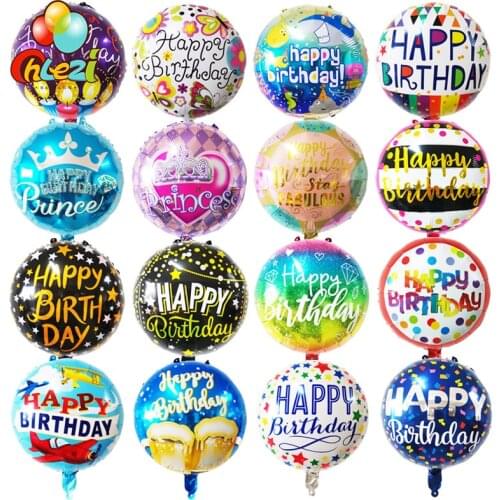 7pcs 18 inch Birthday theme Foil balloons helium Round balloon Adult Happy birthday party decoration Kids baby shower globos