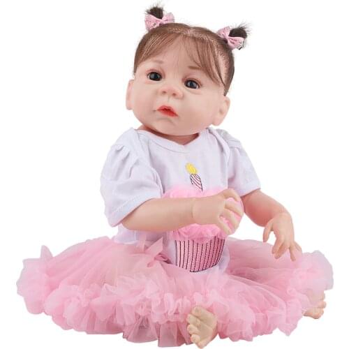New Arrival Soft Silicone Reborn Baby Girl Doll 55 cm Lifelike Baby Doll for Childrens Day Gift Toy