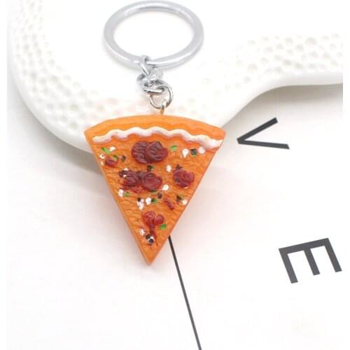 Best Friends Friendship Auto Creative Gift For Friend Pizza BFF Keychain Food Pizza Auto Key Chain Ring Holder