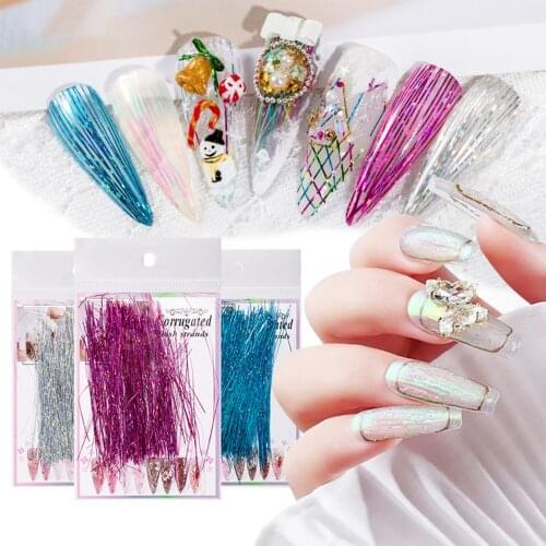 Fluorescent Luminous Nail Art Strands Strips Line Glow in the Dark Nail Art Silks Decorations for Salon Party SANA889