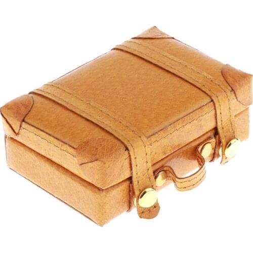 1:6 Scale Miniature Vintage Suitcase Travel Luggage Dollhouse for BJD Doll