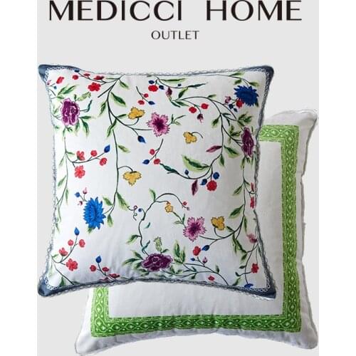 Medicci Home Cushion Cover Hand Painting Summer Flowers Refreshing Bloom Decorative Pillow Case Living Room Sofa Dropshipping