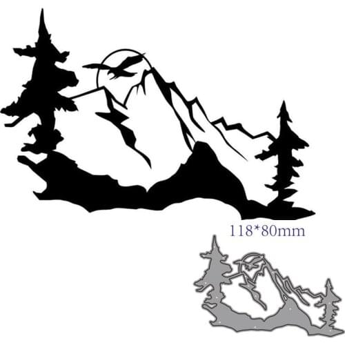 Metal cutting dies cut die mold Mountains and trees decoration Scrapbook paper craft knife mould blade punch stencils dies