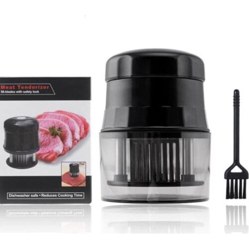 Stainless Steel Meat Tenderizer Non Slip Tools Black Sharp Professional Beaf Steak Kitchen Needle Easy Clean Pounder With Cover
