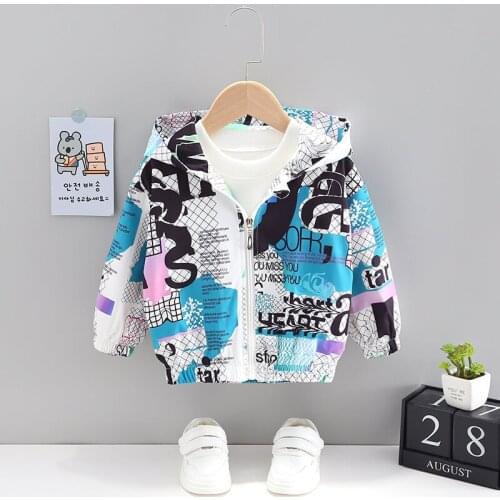 New Cotton Children Spring Autumn Printe Baby Boys Casual Sport Jacket Outfit Kids Fashion Toddler Clothing Tracksuit Outwear