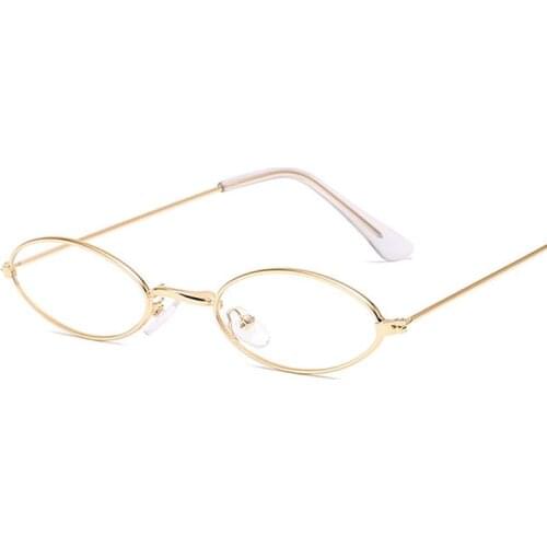 Small Alloy Gold Frame Glasses Classic Retro Optics Eyeglasses Transparent Clear Lens Women Men Espectacles Female