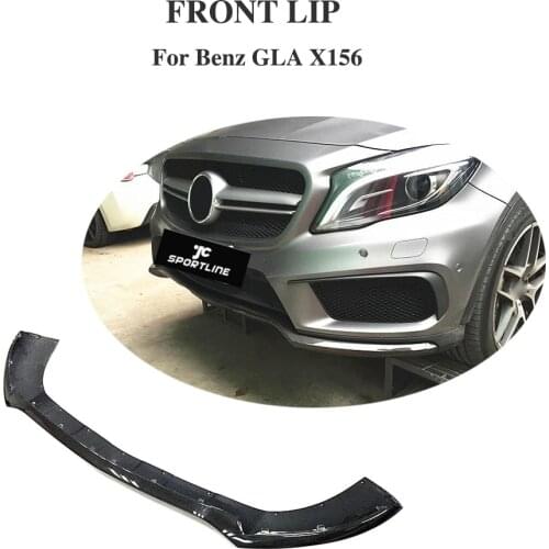 Front Bumper Lip Spoiler Splitters For 2015 2016 Mercedes-Benz GLA Class GLA45 AMG and Sport, Carbon Fiber Front Bumper Guard