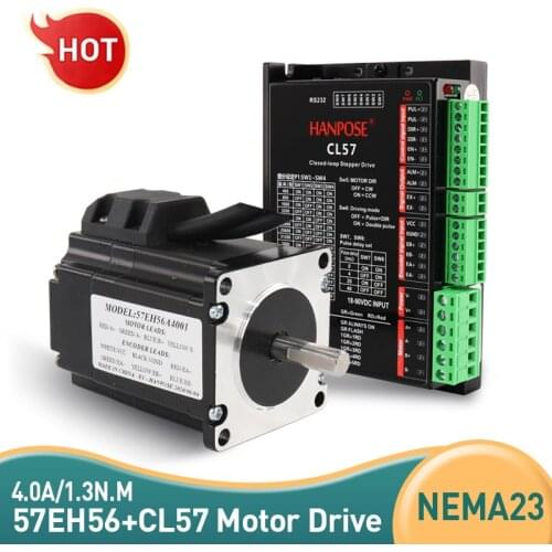 NEMA23 Step-servo motor 4.0A 1.3N.m 57EH56A4001+CL57 sets Closed Loop DC-18-90V Servo Driver for 3D printer accessories