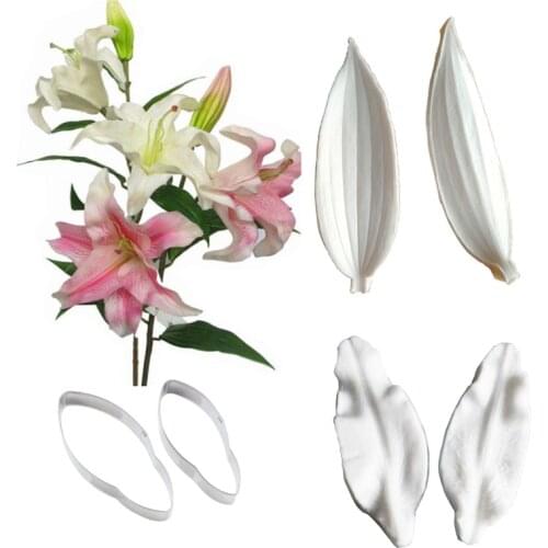 Lily Flower Petal Veiner Silicone Mold Fondant Mould Cake Decorating Tools Chocolate Gumpaste,Sugarcraft Mold CS250