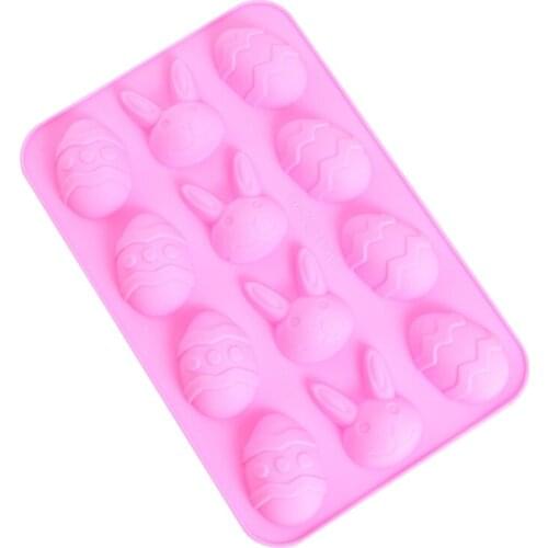Cute Easter Bunny Silicone Eggs Chocolate Cake Soap Mold Baking Tray Sugar Mould