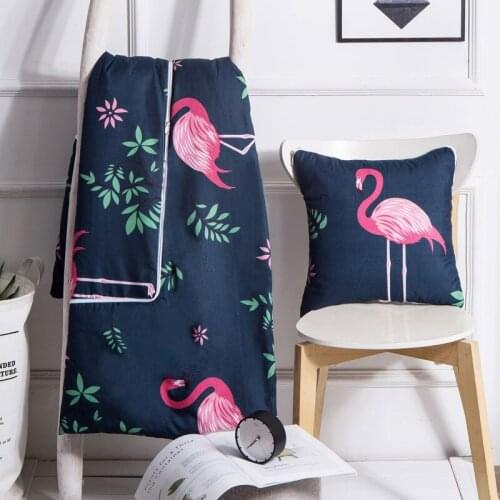 Foldable Pillow Quilt Multifunctional Pillow Quilt Dual-use Summer Quilt Aloe Cotton Square blankets 40*40cm or 100*150cm
