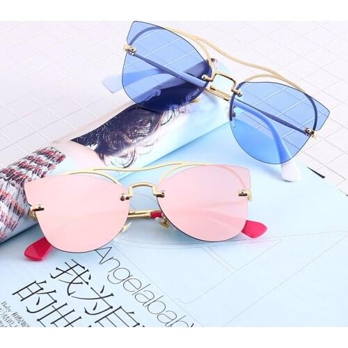 Luxury Cat Eye Women Sunglasses Retro Metal Frame Brand Designer Vintage Sun glasses female male driving shades oculos uv400