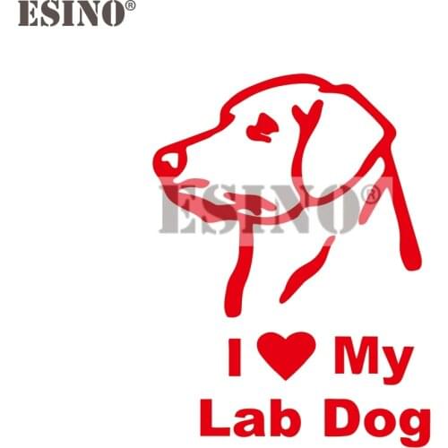 Car Styling Funny I Love My lab Dog PVC 3D Carving Creative Decorative Auto Decal Cartoon Car Body Decal Pattern Vinyl