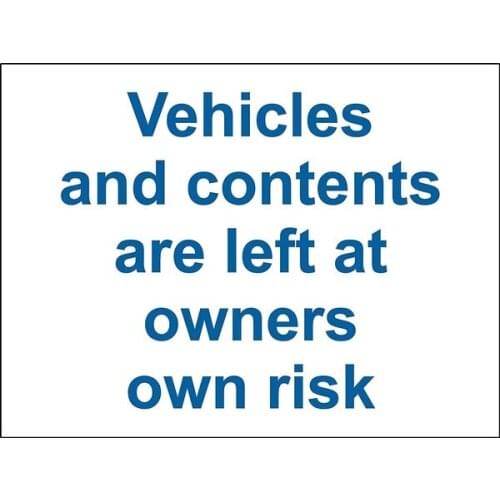 Vehicles And Contents Are Left at Owners Own Risk Retro tin sign nostalgic ornament metal poster garage art deco bar cafe shop