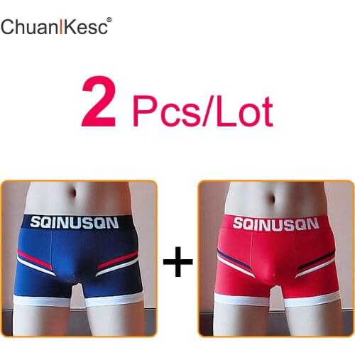 Mens Underwear Large Size Personalized Print Korean Boxer Pants Pure Cotton Comfortable And Breathable Fashion Sports Pack of 2