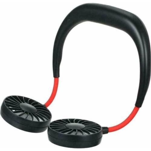 Outdoor Hanging Neck Fan USB Rechargeable Mini Fan Portable Neckband For Outdoor Sport Party Dual Cooling Fan Adjustable Gift