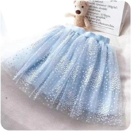 Hot White Skirt Mesh Tutu Pleated Lovely Mini Skirt Baby Girl Clothes Summer Korean Pompous Lovely Princess Skirt 4-12 Year Old