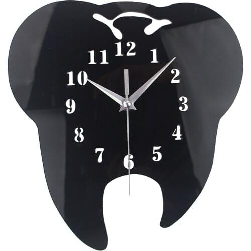 Mirror Effect Tooth Wall Clocks Tooth Dentistry Wall Clock Laser Cut Dental Clinic Decor Teeth Clock Care Dental Doctor Gift