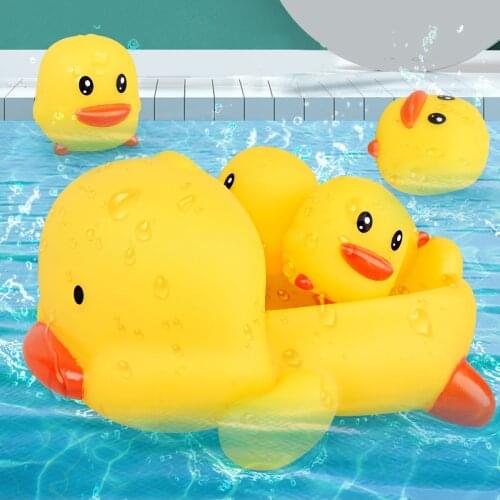 Yellow Rubber Ducks Pool Toys Set Baby Bath Kid Play Water Game Shower Bathroom Bathtub Squeeze Ducky for Toddlers 2 3 Years Old