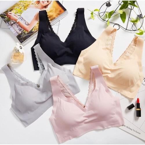 Women Seamless Bra Bralette Female Underwear Comfortable Push Up Solid Color Vest Brassiere Woman Lingerie Vest Breathable