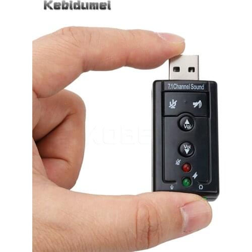 Kebidumei 3pcs Sound Card Usb 5.1 Channel 3D Audio Adapter with 3.5mm Headset MIC for PC Desktop Notebook