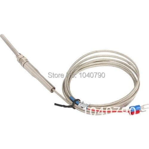 1m High Temperature -100~1250 C Thermocouple Metal Shield Cable Sensor K type Probe Sensors metal cable
