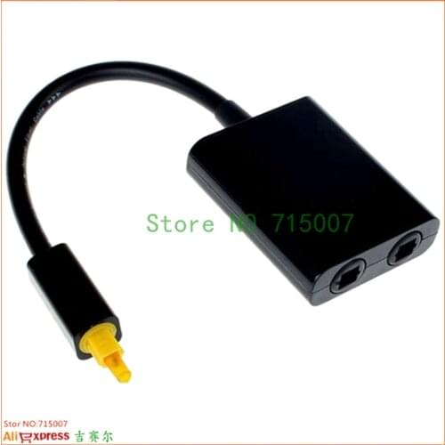 1 In 2 Out Dual Port Toslink Digital Audio Band Optical Fiber Adapter Splitter Connector Audio Cable