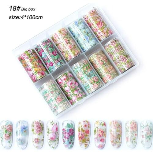 10pcs Roll 4*100cm Holographic Nail Art Transfer Foil Sticker Starry AB Paper Wraps Adhesive Decals Nails Decoration Accessories